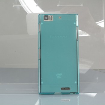 Силиконовый матовый полупрозрачный чехол для Lenovo K900 Голубой