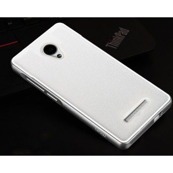 Двухкомпонентный чехол с металлическим бампером и поликарбонатной накладкой текстура Золото для Xiaomi RedMi Note 2 Белый