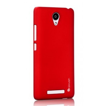 Пластиковый матовый чехол Металлик для Xiaomi RedMi Note 2 Красный