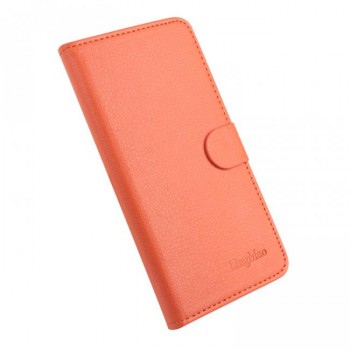 Чехол портмоне подставка на клеевой основе с магнитной застежкой для BQ Aquaris E5 Оранжевый