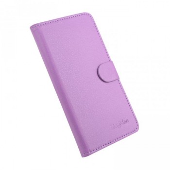 Чехол портмоне подставка на клеевой основе с магнитной застежкой для BQ Aquaris E5 Фиолетовый