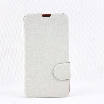 Двухцветный чехол флип подставка на пластиковой основе с отделением для карты и магнитной защелкой для LG L70 Белый