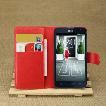 Чехол портмоне подставка с защелкой для LG L70 Красный