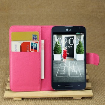 Чехол портмоне подставка с защелкой для LG L70 Пурпурный