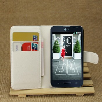 Чехол портмоне подставка с защелкой для LG L70 Белый