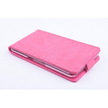 Чехол вертикальная книжка на пластиковой основе с магнитной застежкой для Sony Xperia E4 Розовый