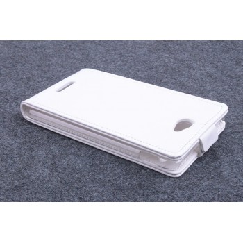 Чехол вертикальная книжка на пластиковой основе с магнитной застежкой для Sony Xperia E4 Белый