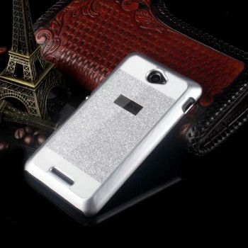 Пластиковый матовый непрозрачный чехол со светоотражающей аппликацией для Sony Xperia E4 Серый