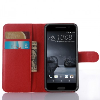Чехол портмоне подставка на силиконовой основе с магнитной защелкой и отсеком для карт для HTC One A9 Красный