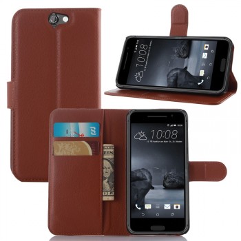 Чехол портмоне подставка на силиконовой основе с магнитной защелкой и отсеком для карт для HTC One A9