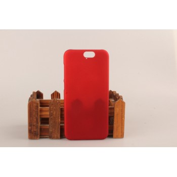 Пластиковый матовый непрозрачный чехол для HTC One A9 Красный
