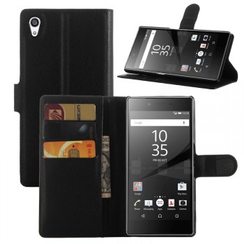 Чехол портмоне подставка на силиконовой основе с защелкой для Sony Xperia Z5 Premium