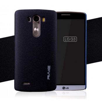 Пластиковый матовый чехол с повышенной шероховатостью для LG G3 (Dual-LTE) Черный