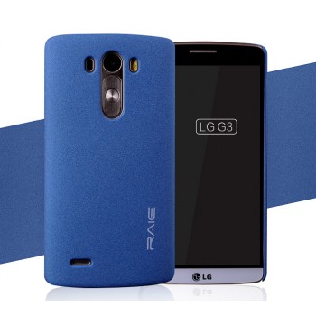 Пластиковый матовый чехол с повышенной шероховатостью для LG G3 (Dual-LTE) Синий