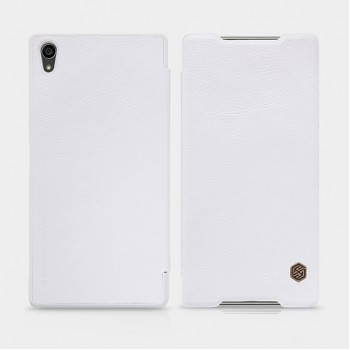Кожаный чехол флип со слотом для карты для Sony Xperia Z5 Premium Белый