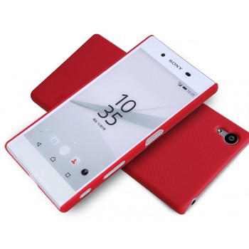 Пластиковый матовый нескользящий премиум чехол для Sony Xperia Z5 Premium Красный