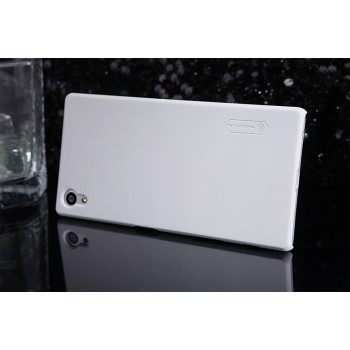Пластиковый матовый нескользящий премиум чехол для Sony Xperia Z5 Premium Белый