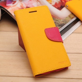 Дизайнерский текстурный чехол портмоне подставка на силиконовой основе с магнитной защелкой для Sony Xperia Z5 Premium Желтый