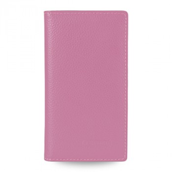 Кожаный чехол портмоне (нат.кожа) для Sony Xperia M2 dual Розовый