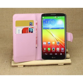 Чехол портмоне подставка для LG Optimus G2 Розовый