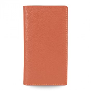 Кожаный чехол портмоне (нат.кожа) для Sony Xperia M2 dual Оранжевый