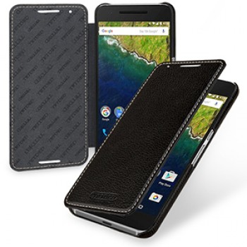 Кожаный чехол горизонтальная книжка (нат. кожа) для Google Huawei Nexus 6P