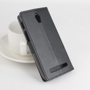 Чехол портмоне подставка на силиконовой основе с защелкой для ASUS Zenfone C Черный