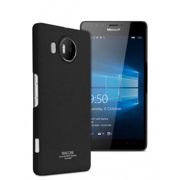 Пластиковый матовый чехол с повышенной шероховатостью для Microsoft Lumia 950 XL Черный