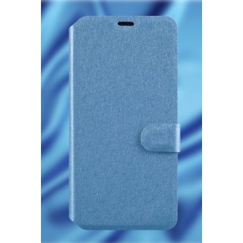 Текстурный чехол флип подставка на пластиковой основе с внутренними отсеками для карт для ASUS Zenfone C Голубой