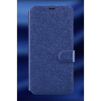 Текстурный чехол флип подставка на пластиковой основе с внутренними отсеками для карт для ASUS Zenfone C Синий