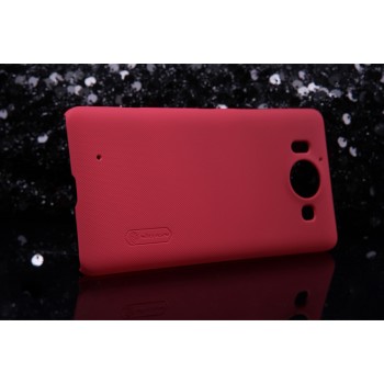 Пластиковый матовый нескользящий премиум чехол для Microsoft Lumia 950 Красный