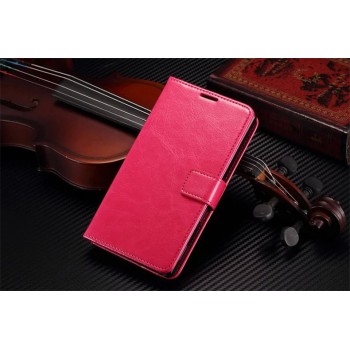 Чехол портмоне подставка из глянцевой кожи с магнитной застежкой вперед для Sony Xperia C Пурпурный