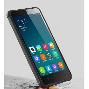 Антиударный нанотонкий 0.8 мм силиконовый матовый непрозрачный усиленный чехол для Xiaomi RedMi Note 2