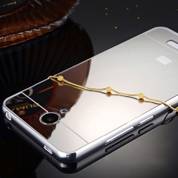 Гибридный металлический двухкомпонентный чехол с поликарбонатной крышкой с зеркальным покрытием для Xiaomi RedMi Note 2 Белый