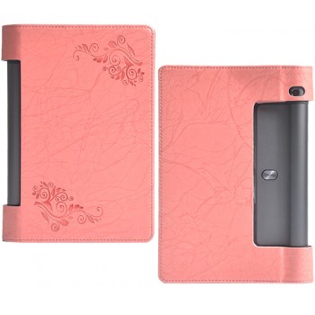 Текстурный чехол подставка с рамочной защитой и принтом для Lenovo Yoga Tab 3 8 Розовый