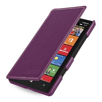 Кожаный чехол книжка горизонтальная (нат. кожа) для Nokia Lumia 930 фиолетовая