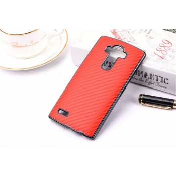 Дизайнерский поликарбонатный чехол текстура Карбон для LG G4 S Красный