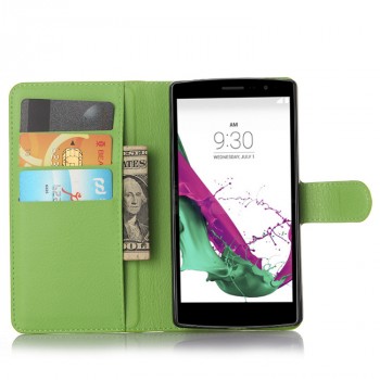 Чехол портмоне подставка с магнитной защелкой для LG G4 S Зеленый