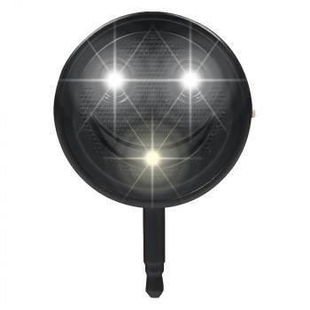 Круглая усиливающая цвет LED-вспышка 200мАч 3 Вт с регулятором яркости дизайн Смайлик Черный