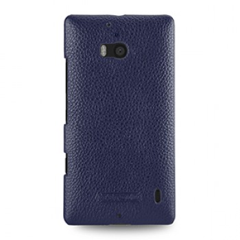 Кожаный чехол накладка (нат. кожа) для Nokia Lumia 930 синяя