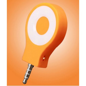 Круглая LED-вспышка 200мАч 3 Вт с регулятором яркости и подключением через аудиоразъем Оранжевый