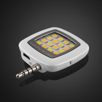 Квадратная LED-вспышка 200мАч 3 Вт с регулятором яркости и подключением через аудиоразъем Белый