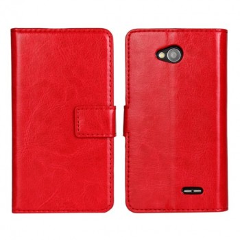 Глянцевый чехол портмоне подставка с защелкой для LG L90 Красный