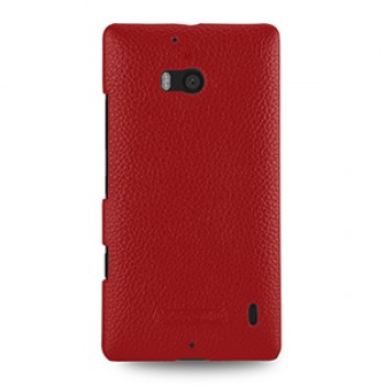 Кожаный чехол накладка (нат. кожа) для Nokia Lumia 930 красная