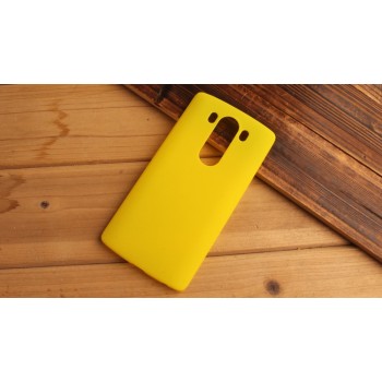 Пластиковый матовый непрозрачный чехол для LG V10 Желтый