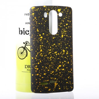 Пластиковый матовый дизайнерский чехол с голографическим принтом Звезды для LG G3 S Желтый