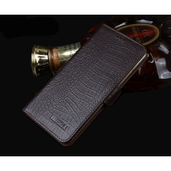 Кожаный чехол портмоне подставка (нат. кожа крокодила) для Meizu Pro 5