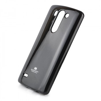 Силиконовый глянцевый непрозрачный чехол для LG G3 S Черный
