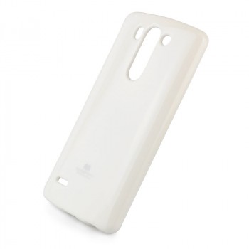 Силиконовый глянцевый непрозрачный чехол для LG G3 S Белый