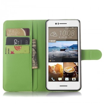 Чехол портмоне подставка с защелкой для HTC Desire 728 Зеленый